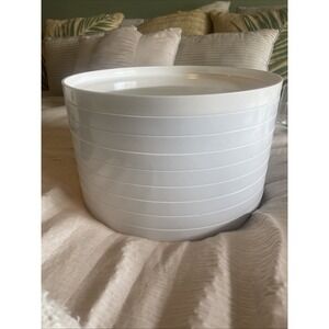 Heller Massimo Vignelli White Plastic Stackable Dinner Plates Set of 9 Vintage